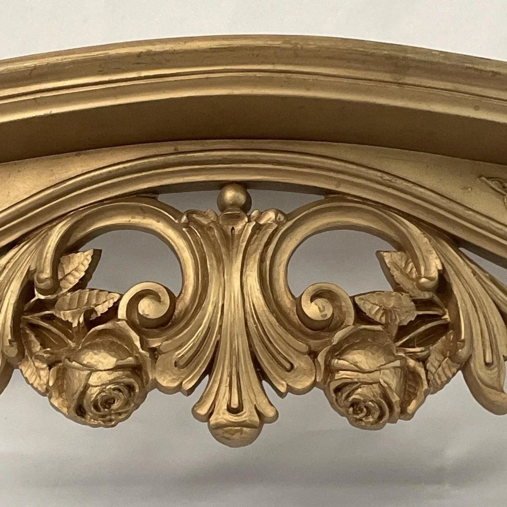 Vintage 1970's HOMCO Home Interiors Gold Wall Shelf Scrolled Hollywood Regency